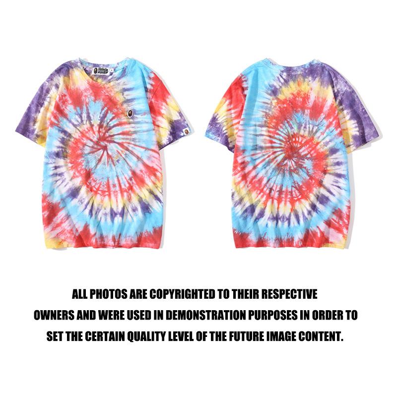 Bathing Ape T-Shirt Ape Head Color Tie-Dye T-shirt Short Sleeve