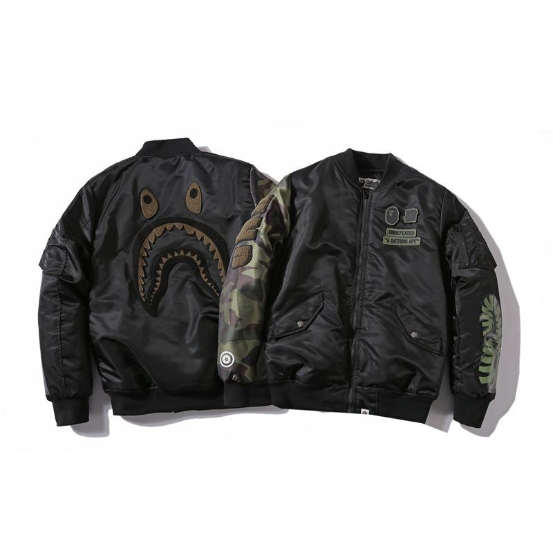 Bathing Ape Coat Autumn and Winter Fashion Brand Camouflage Sleeve Thickened Men's Casual Cotton-Padded Clothes Coat