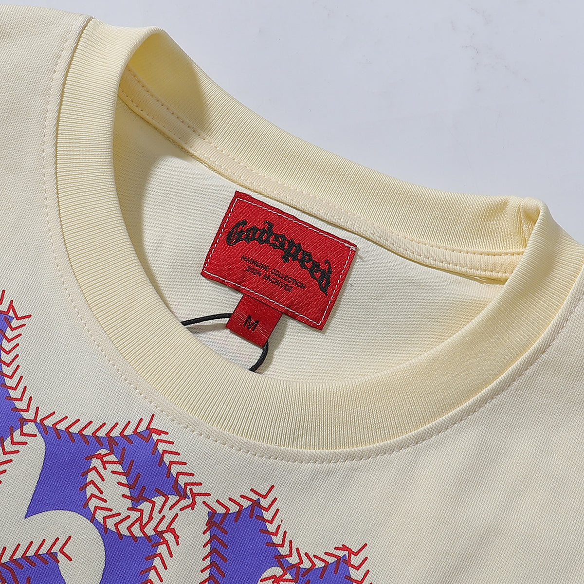 Godspeed T-shirts Skull Baseball Players Printed Cotton Casual Short Sleeves Men and Women