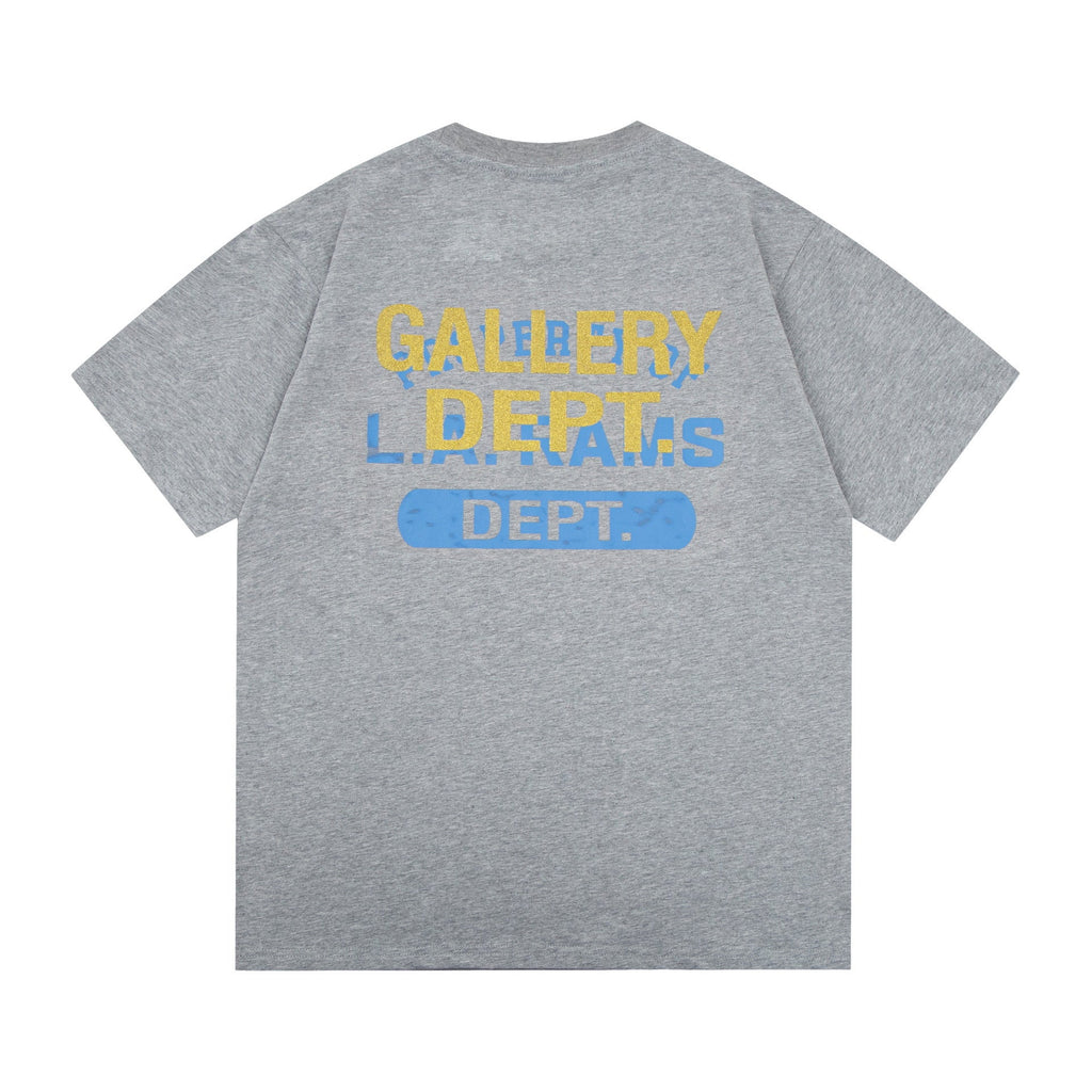 Gallery Dept T-Shirt Bronzing Letter Slogan Printed Short Sleeve T-Shirt