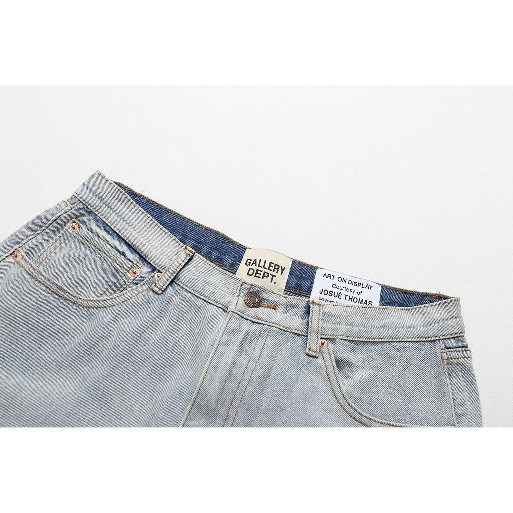 Gallery Dept Jeans leather label embroidery water ripple gradual change wash jeans